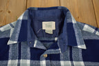 Vintage 1980s Sears Plaid Button Up Flannel Shirt