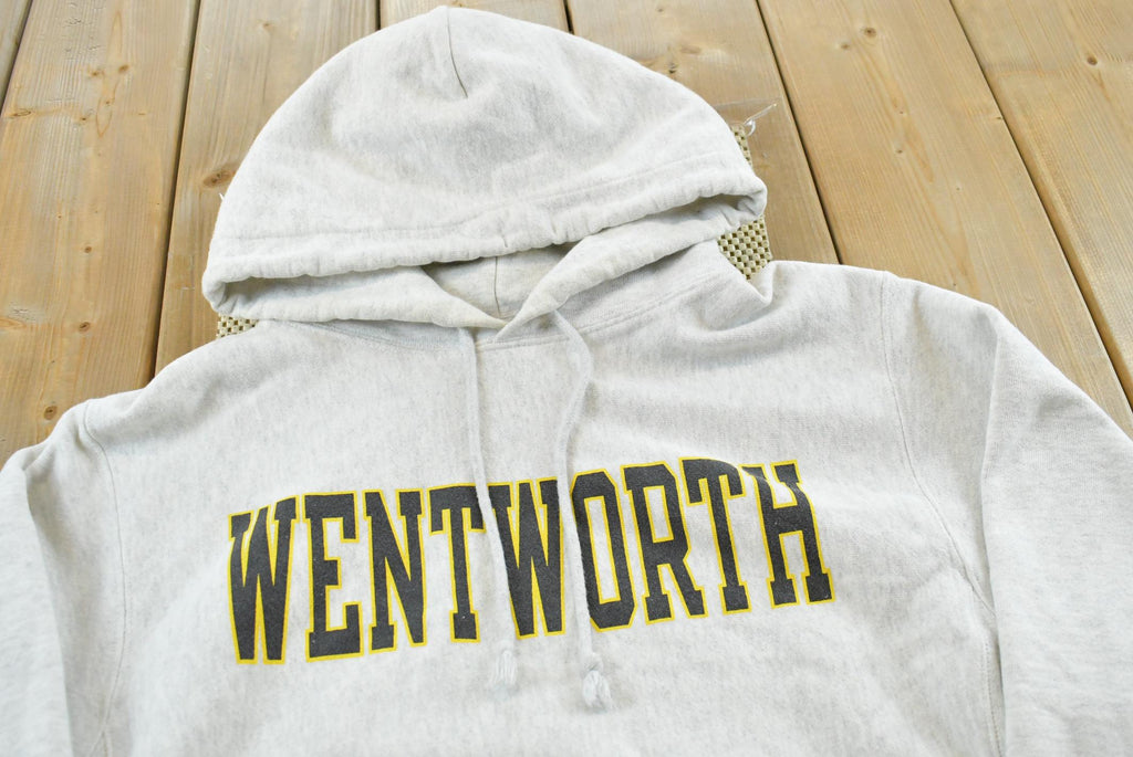 Vintage Y2K Wentworth College Champion Reverse Weave Hoodie Sweatshirt Men's M / 2000s Heavyweight Sweater / Collegiate