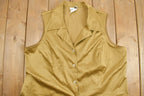 Vintage 1990s Abria By D.P. Altomonte Gold Blank Womens Button Up Vest