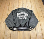 Vintage 1990s Northwoods Classics Embroidered Snap Button Satin Jacket Made In USA