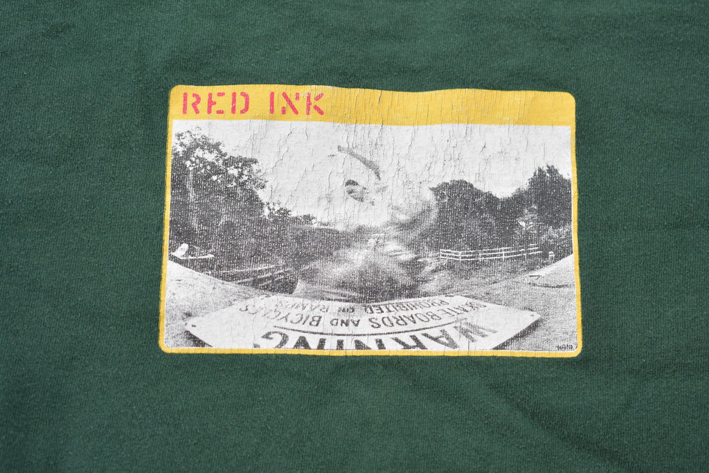 Vintage 1990s Red Ink Skateboarding Graphic Long Sleeve T-Shirt