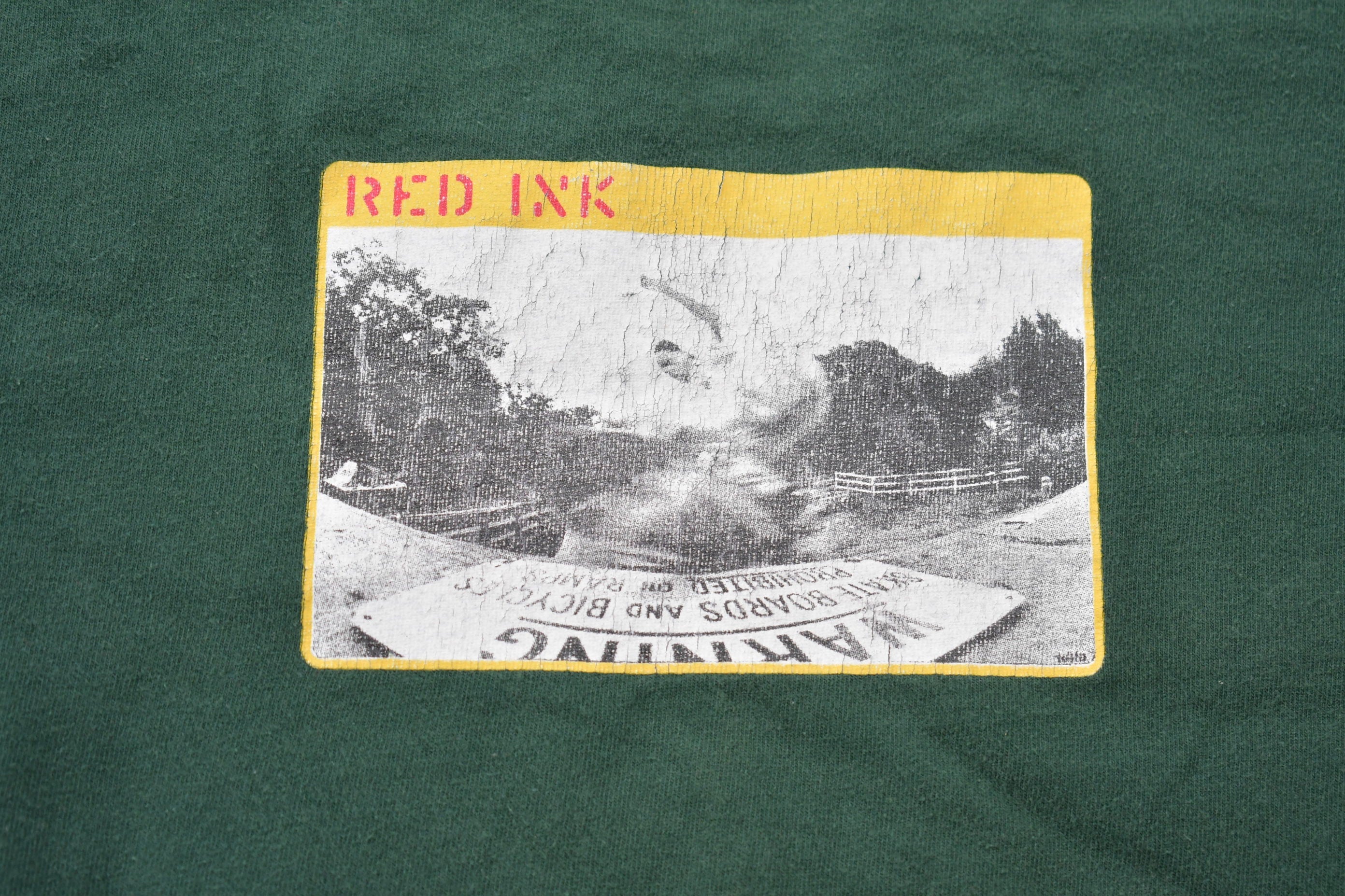 Vintage 1990s Red Ink Skateboarding Graphic Long Sleeve T-Shirt