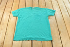 Vintage 1990s Fruit of the Loom Blank Teal Pocket T-Shirt Men's L