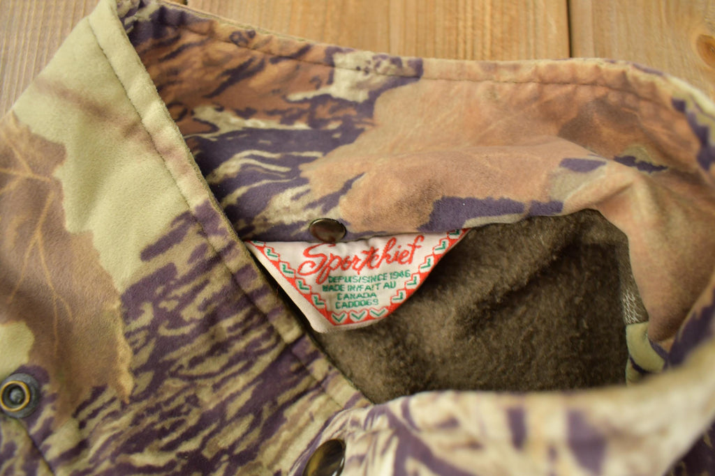 Vintage 1980s Real Tree Camo Sport Cheif Fleece Lined Jacket