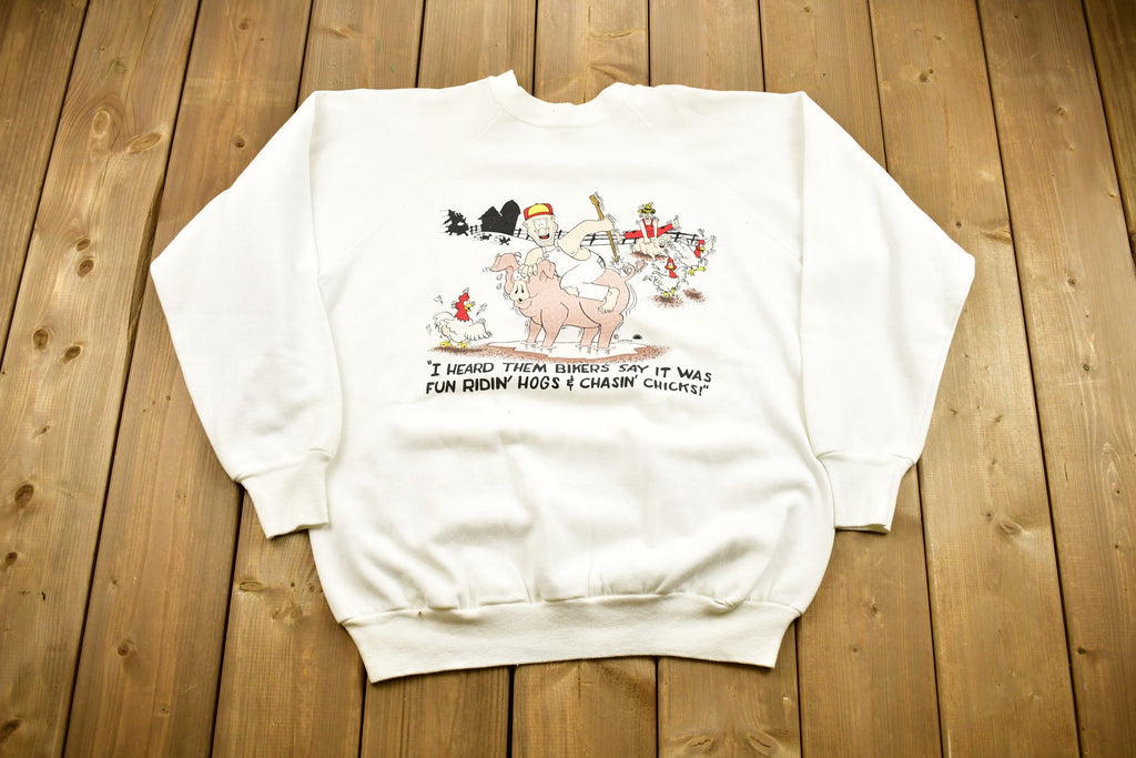 Vintage 1990s Red Neck Graphic Crewneck Sweater