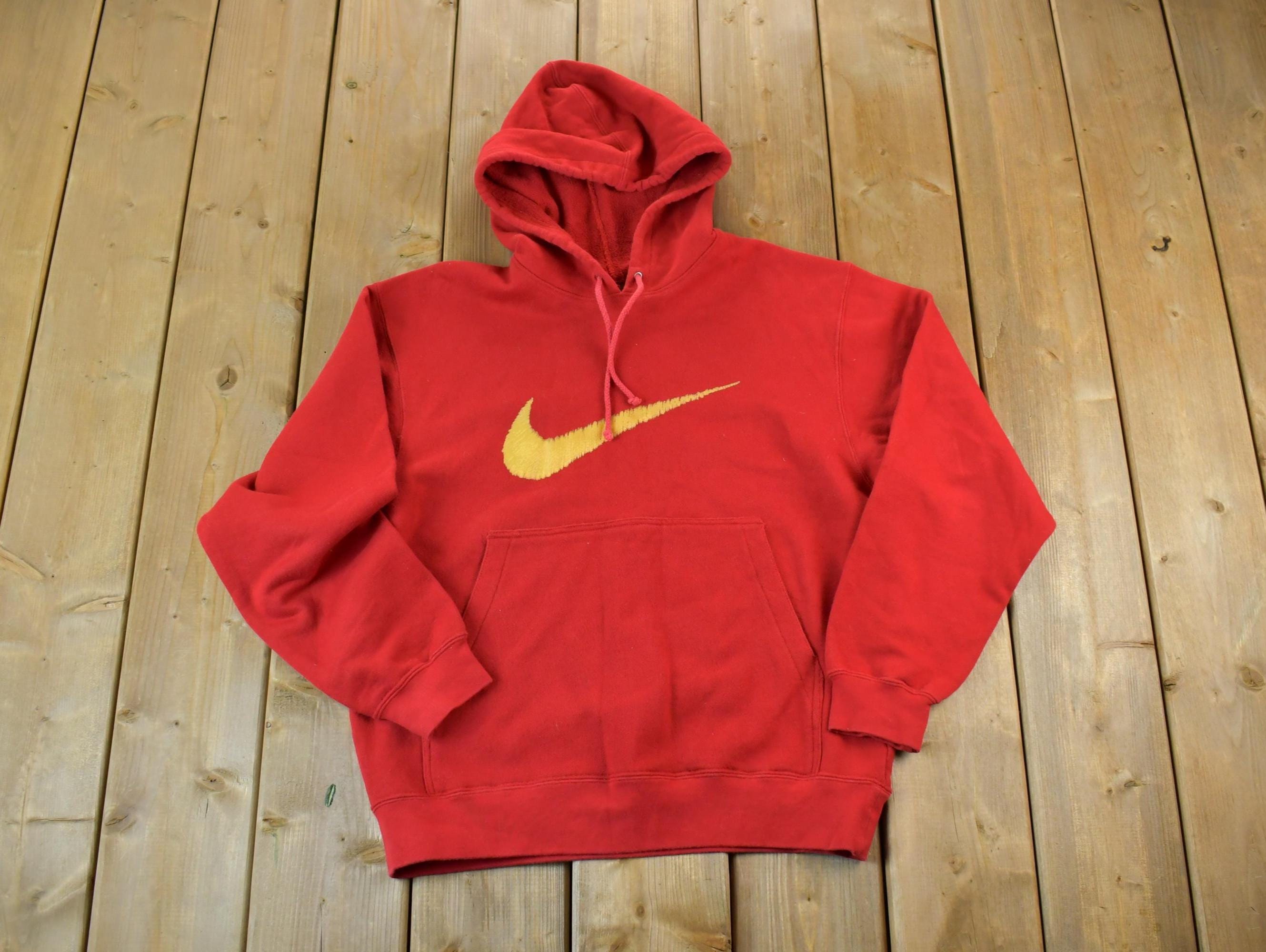 Vintage 1990s Nike Embroidered Mini Swoosh Hoodie Sweatshirt