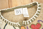 Vintage 1990s IVY Embroidered Knit Cardigan Sweater