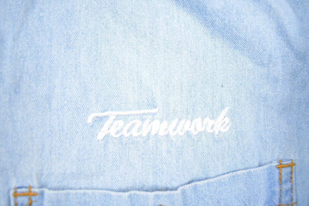 Vintage 1990s Toshiba Teamwork Denim Button Up Shirt
