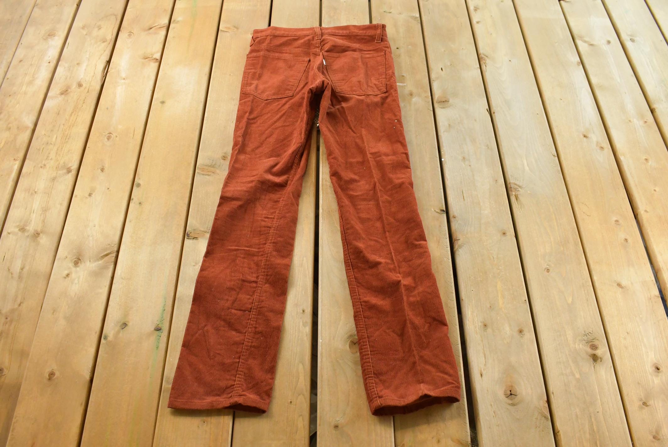 Vintage 1970s Levi's Orange Corduroy Pants Women's 29 x 32.5