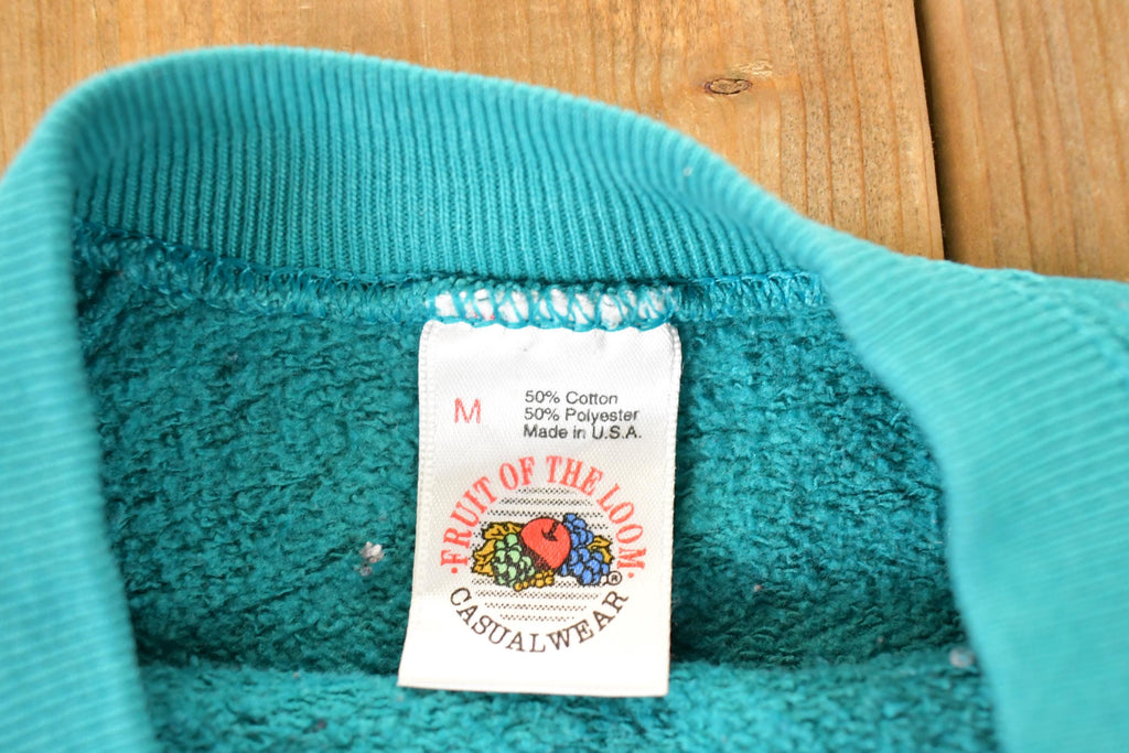 Vintage 1990s FOTL Blank Teal Crewneck Sweatshirt Men's S