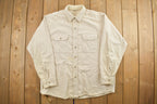 Vintage 1990s Blank Tan Five Brother Button Up Shirt