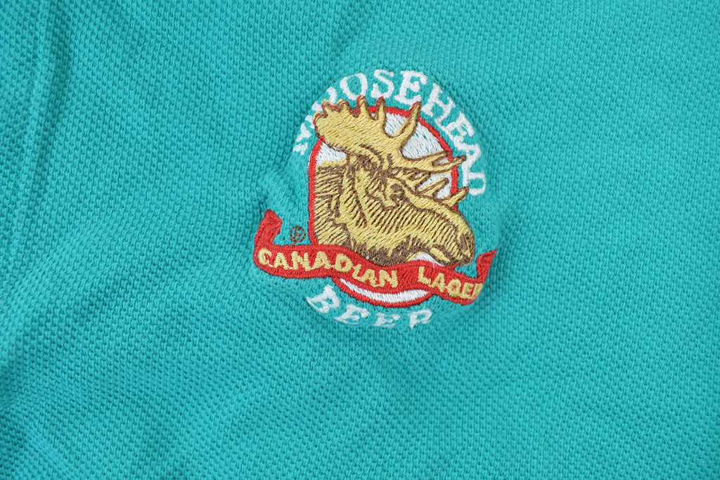 Vintage 1990s Moosehead Canadian Lager Quarter Button Collared Sweatshirt