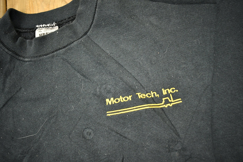 Vintage 1990s Motor Tech INC Embroidered Crewneck Sweatshirt