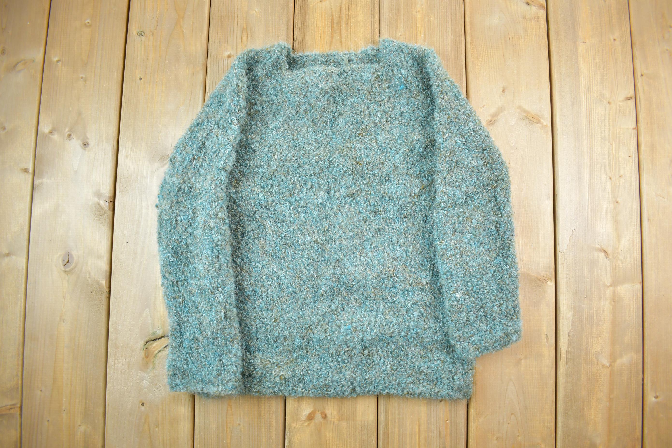 Vintage 1980s Galaxy Green Knit Crewneck Sweater