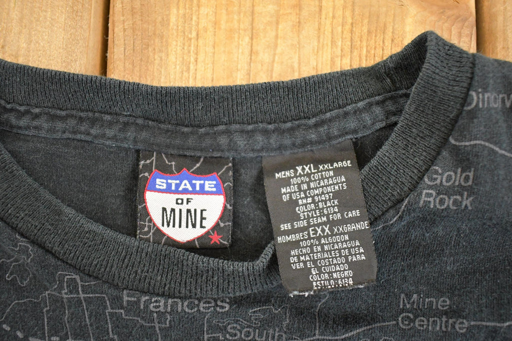 Vintage 1990s Minnesota State Map AOP Souvenir Crewneck Shirt Men's XXL / 90's Tourist Vacation Graphic Shirt