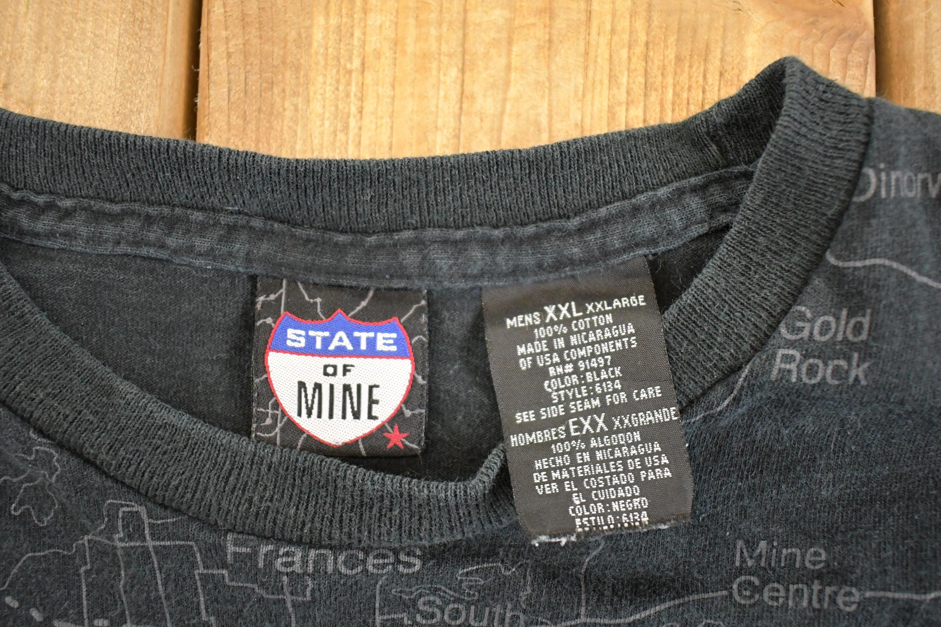 Vintage 1990s Minnesota State Map AOP Souvenir Crewneck Shirt Men's XXL / 90's Tourist Vacation Graphic Shirt