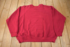 Vintage 1990s Blank Red Raglan Crewneck Sweatshirt Made In USA Size XXL