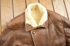 Vintage 1980s Shearling Leather Coat Size 52