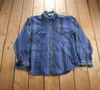 Vintage 1980s Lake In Trail Flannel Plaid Button Up Shirt