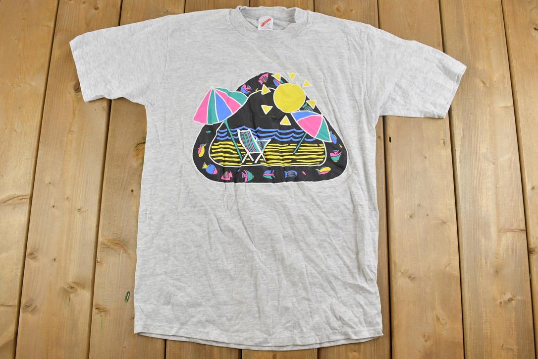 Vintage 1990s Beach Neon Souvenir T-Shirt
