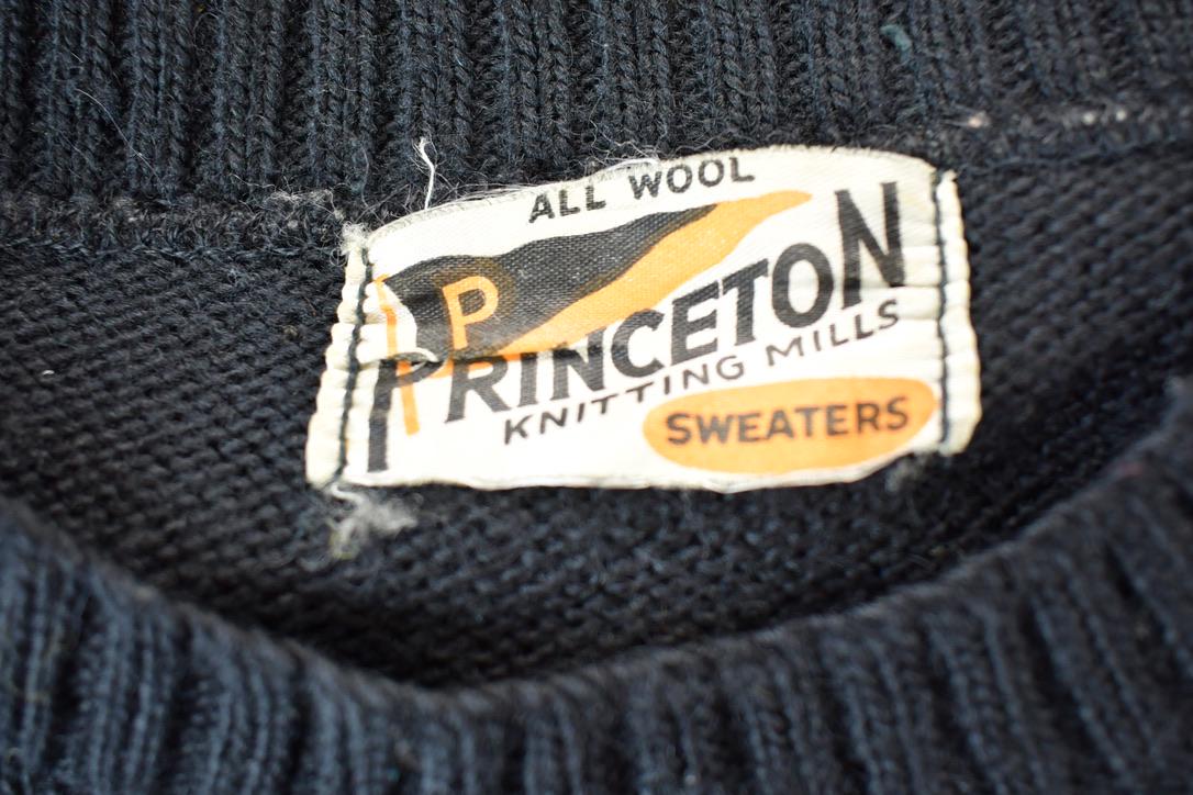 Vintage 1940s Princeton Knitting Mills All Wool S University Collegiate Crewneck