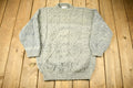 Vintage 1990s Hand Made Wool 3D Cable Knit Crewneck Sweater