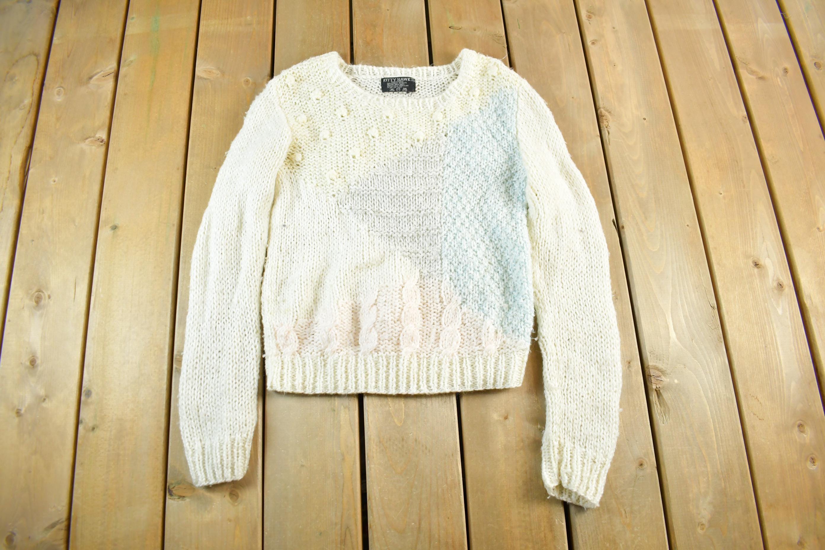 Vintage 1980s Kitty Hawk Knit Sweater Women's M