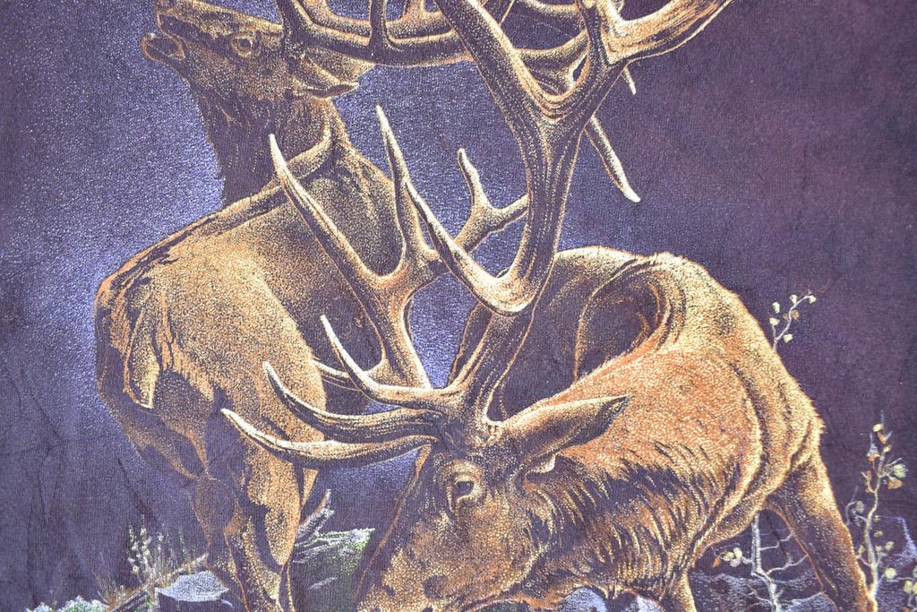 Vintage 1990s Ragtops Big Buck Outdoorsman Tie Dye T-Shirt Mens L