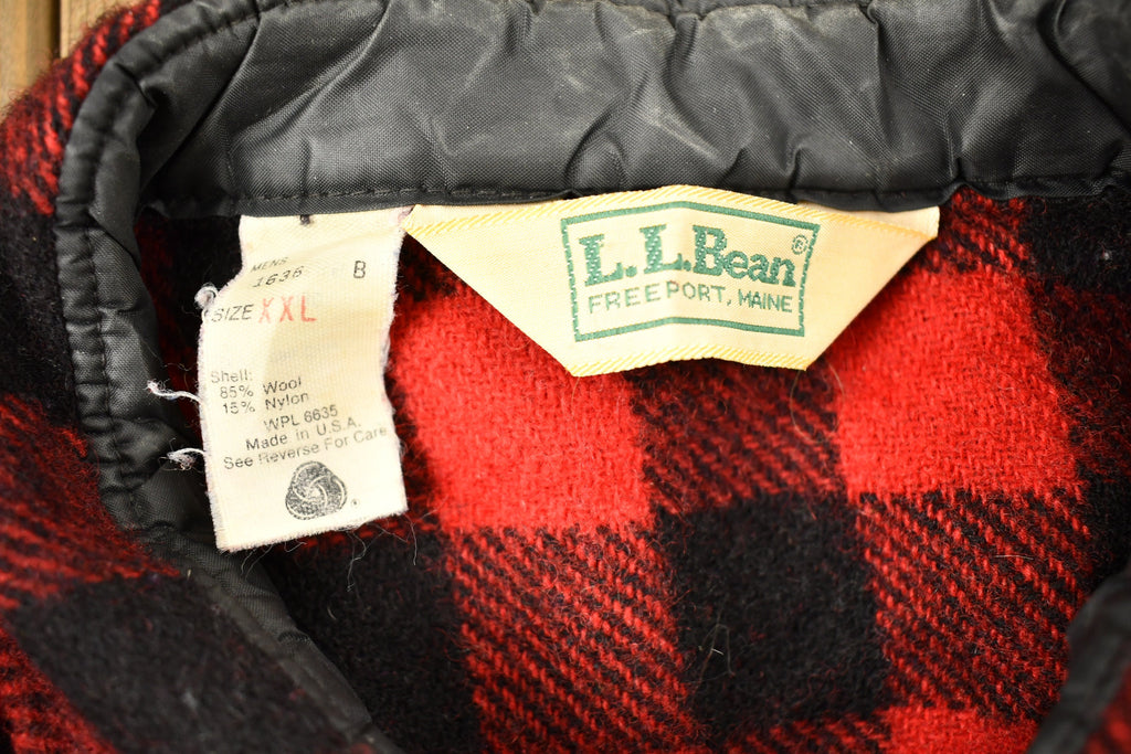 Vintage 1980s LL Bean Buffalo Plaid Wool Button Up Shirt