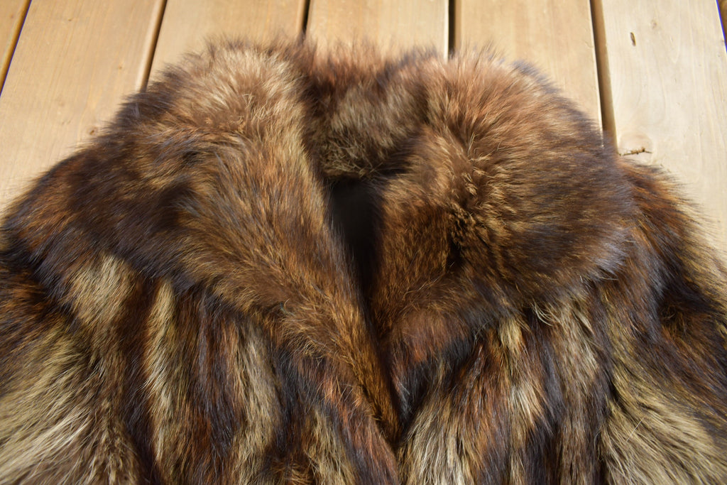 Vintage 1970s Full Length Racoon Fur Coat