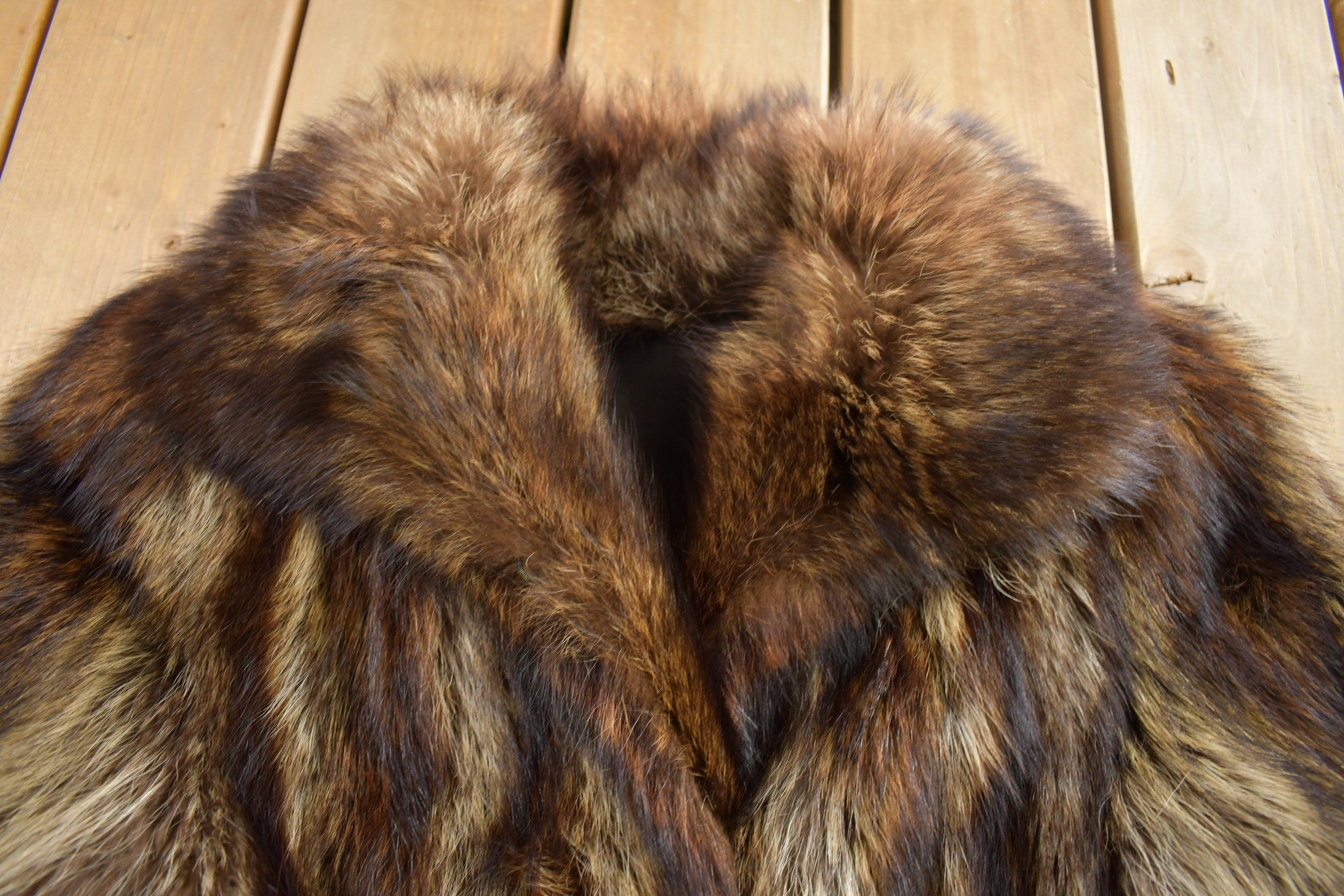 Vintage 1970s Full Length Racoon Fur Coat