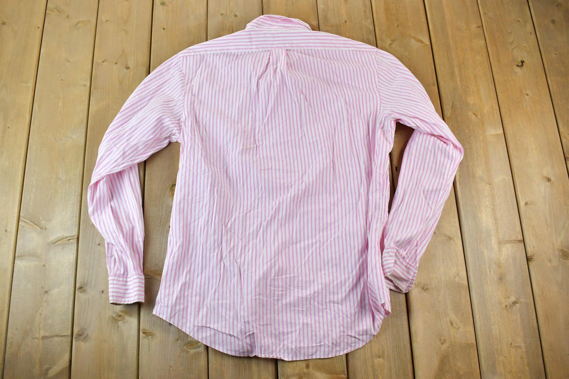 Vintage 1990s Ralph Lauren Pink Striped Button Up Shirt