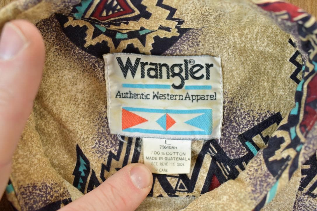 Vintage 1980s Wrangler Western Style Snap Button Shirt