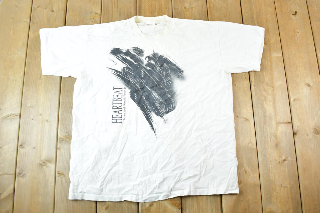 Vintage 1990s Heartbeat Dance And Benefit From It Souvenir T-Shirt Mens L