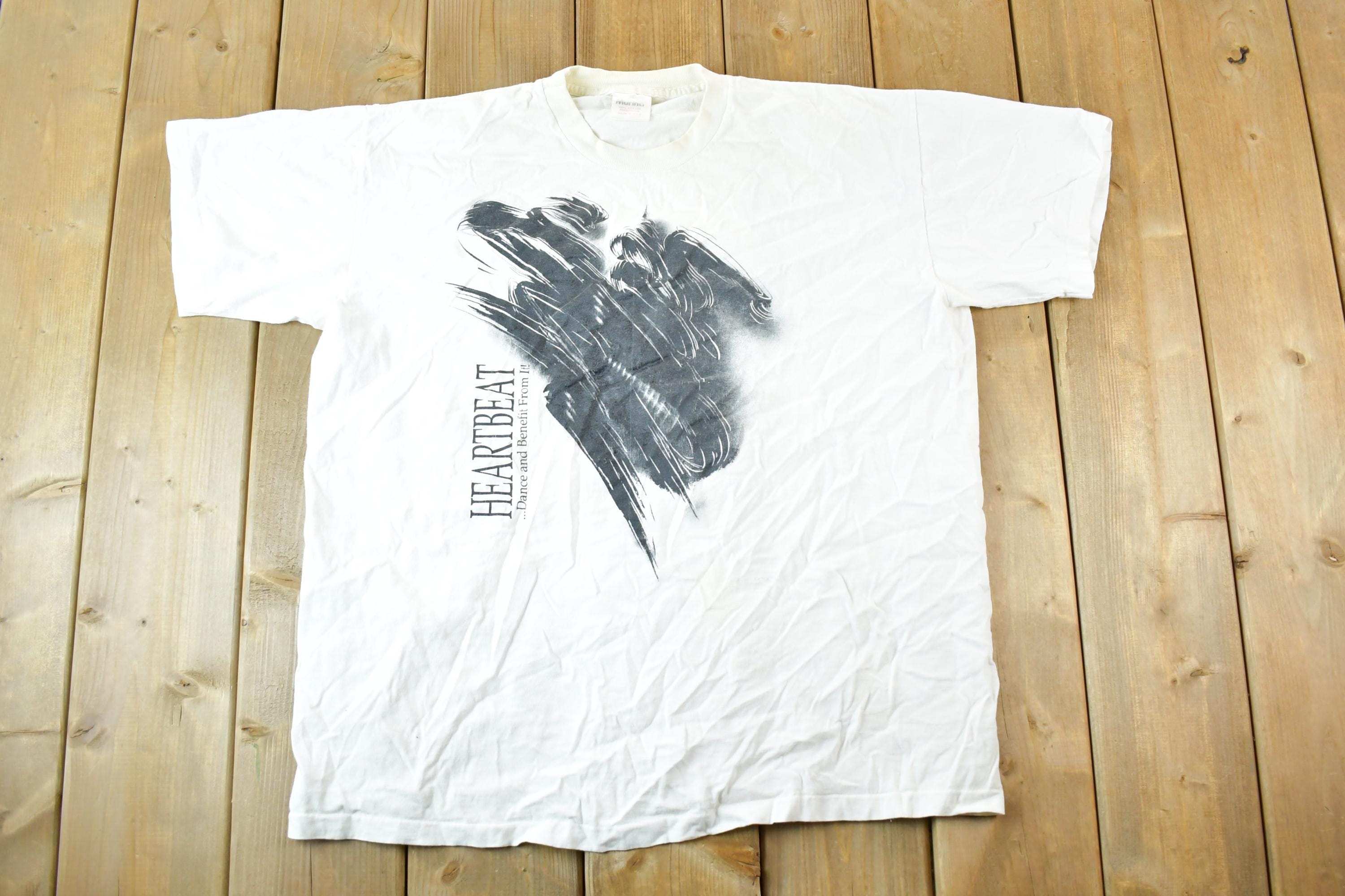 Vintage 1990s Heartbeat Dance And Benefit From It Souvenir T-Shirt Mens L