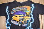 Vintage 1990s American Spirit Graffiti Nights Classic Cars & Lightning Graphic T Shirt
