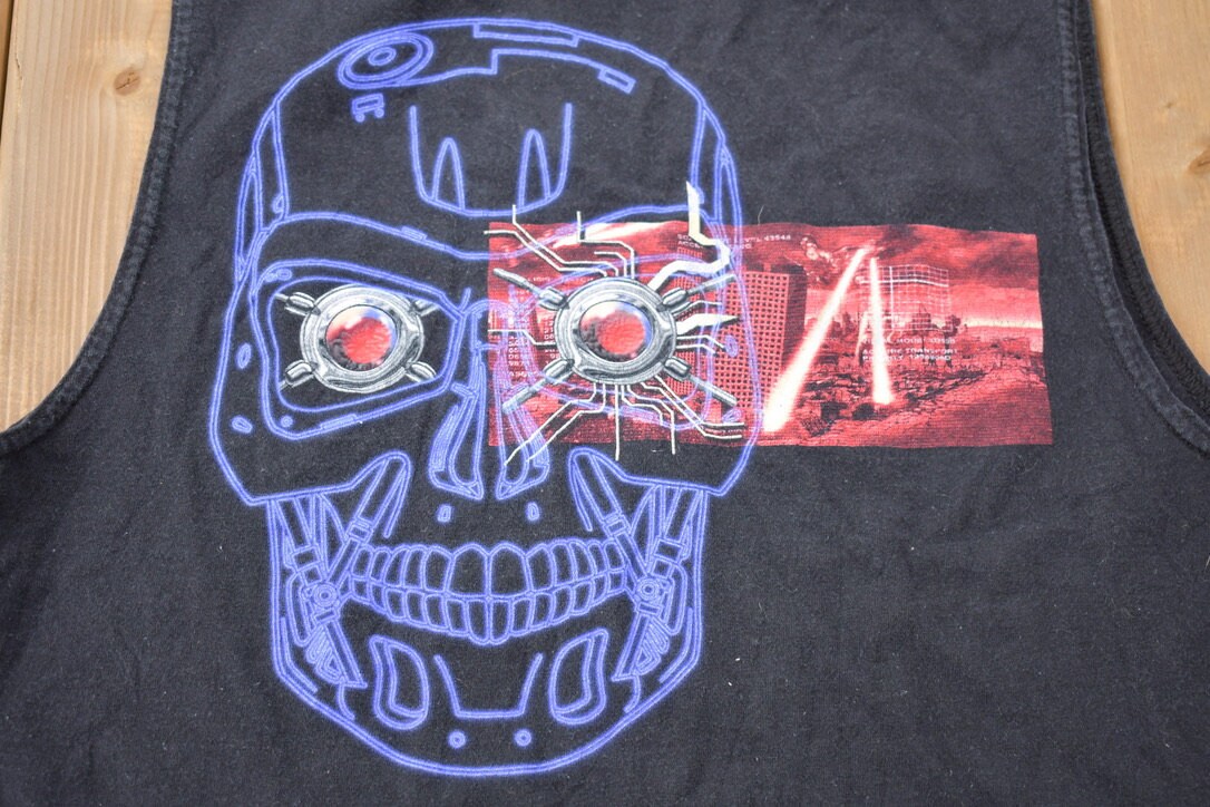 Vintage 1990s Terminator 2 3D Universal Studios Movie Promo Tank Top T-Shirt