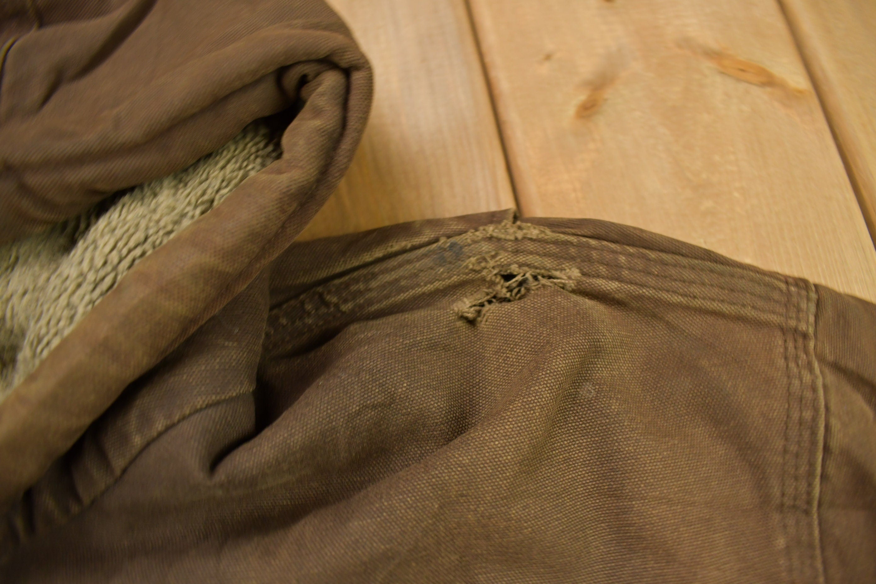 Vintage 1990s Carhartt Chocolate Brown Fleece Lined Work Jacket