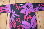 Vintage 1990s Floral Theme Knit Non Stop Crewneck Sweater