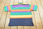 Vintage 1990s Nautica 1/2 Metre Class Striped Polo Shirt Men's L / Souvenir / Athleisure / Streetwear / Preppy / Nautical Sailing
