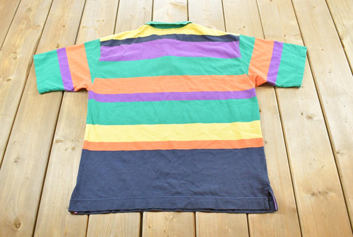Vintage 1990s Nautica 1/2 Metre Class Striped Polo Shirt Men's L / Souvenir / Athleisure / Streetwear / Preppy / Nautical Sailing