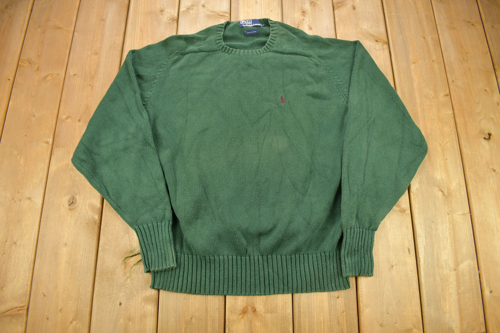 Vintage 1990s Green Polo Ralph Lauren Knitted Sweater
