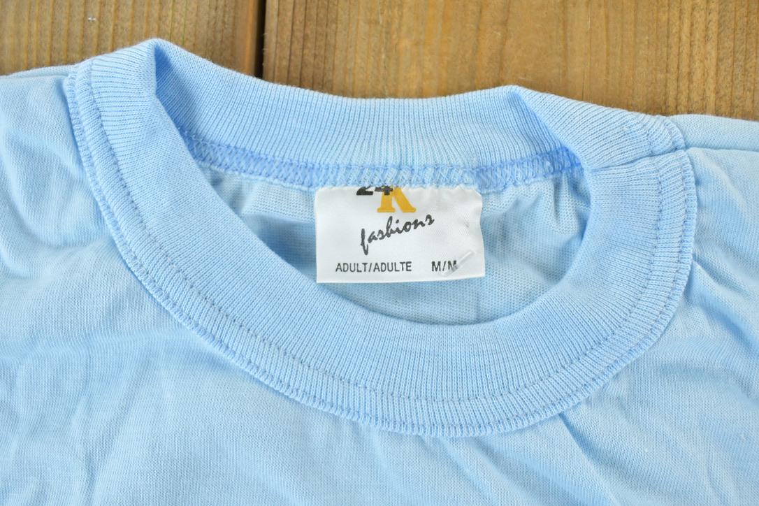 Vintage 1980s Sky Blue Blank Single Stitch T-Shirt