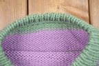 Vintage Green & Purple Hand Made Knitted Crewneck Sweater