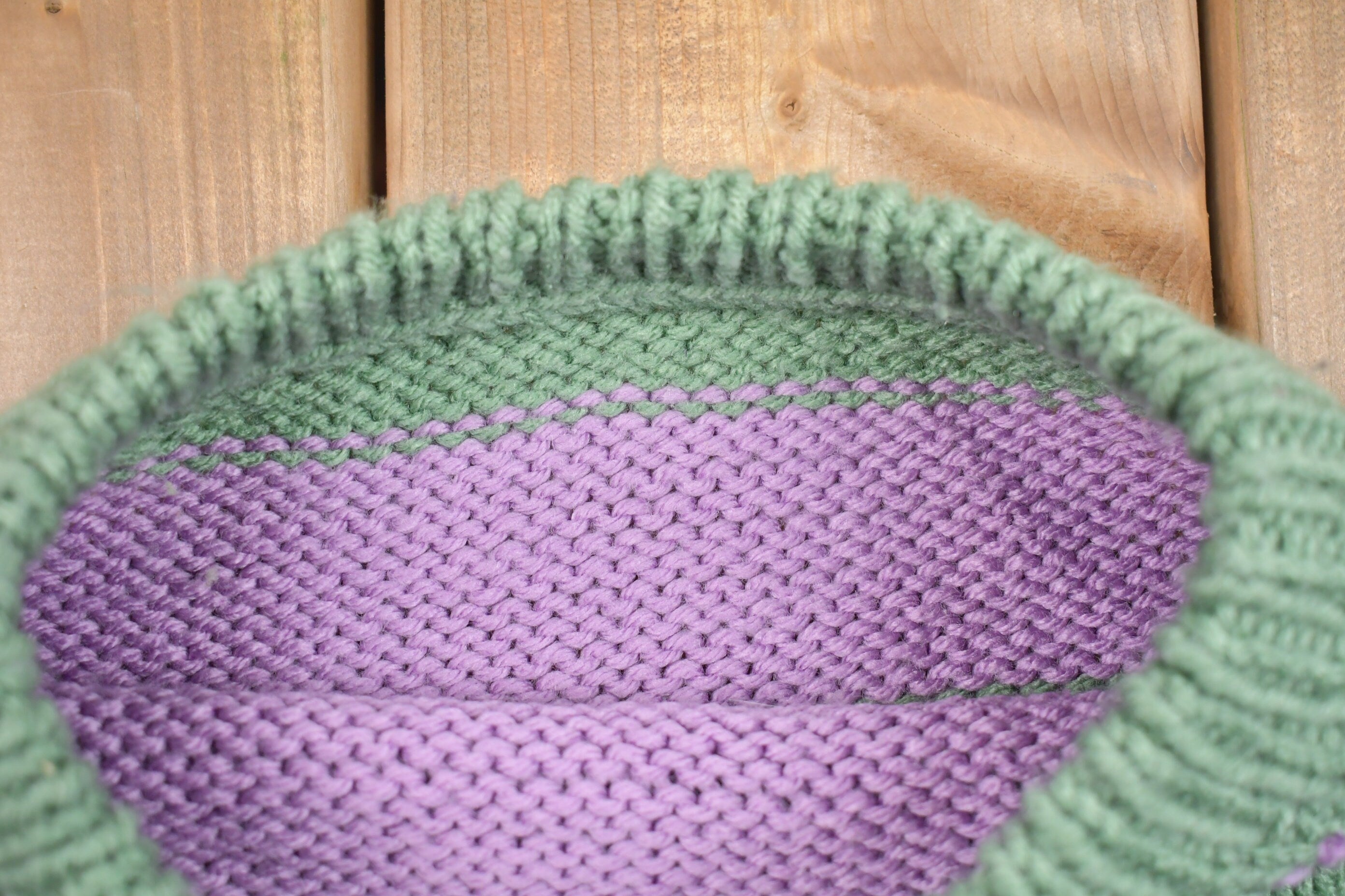 Vintage Green & Purple Hand Made Knitted Crewneck Sweater