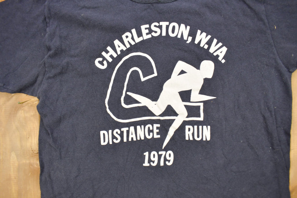 Vintage 1979 Charleston West Virginia Distance Run Graphic T Shirt