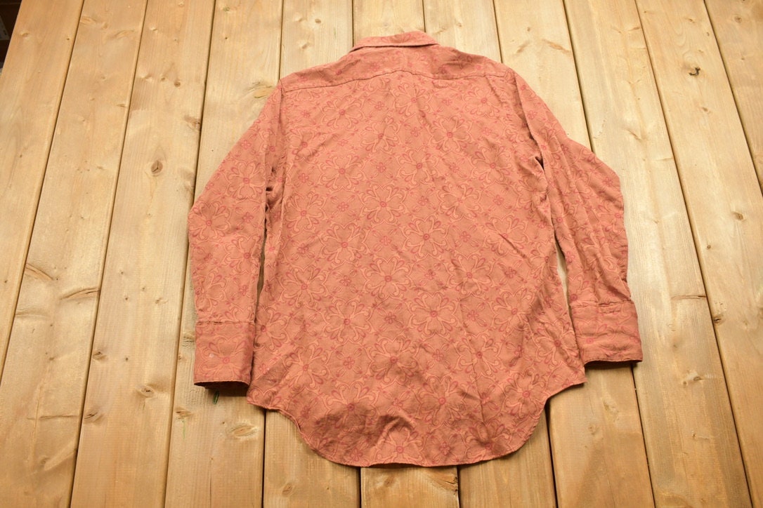Vintage 1980s Marquis Joesph Patterned Button Up Shirt /