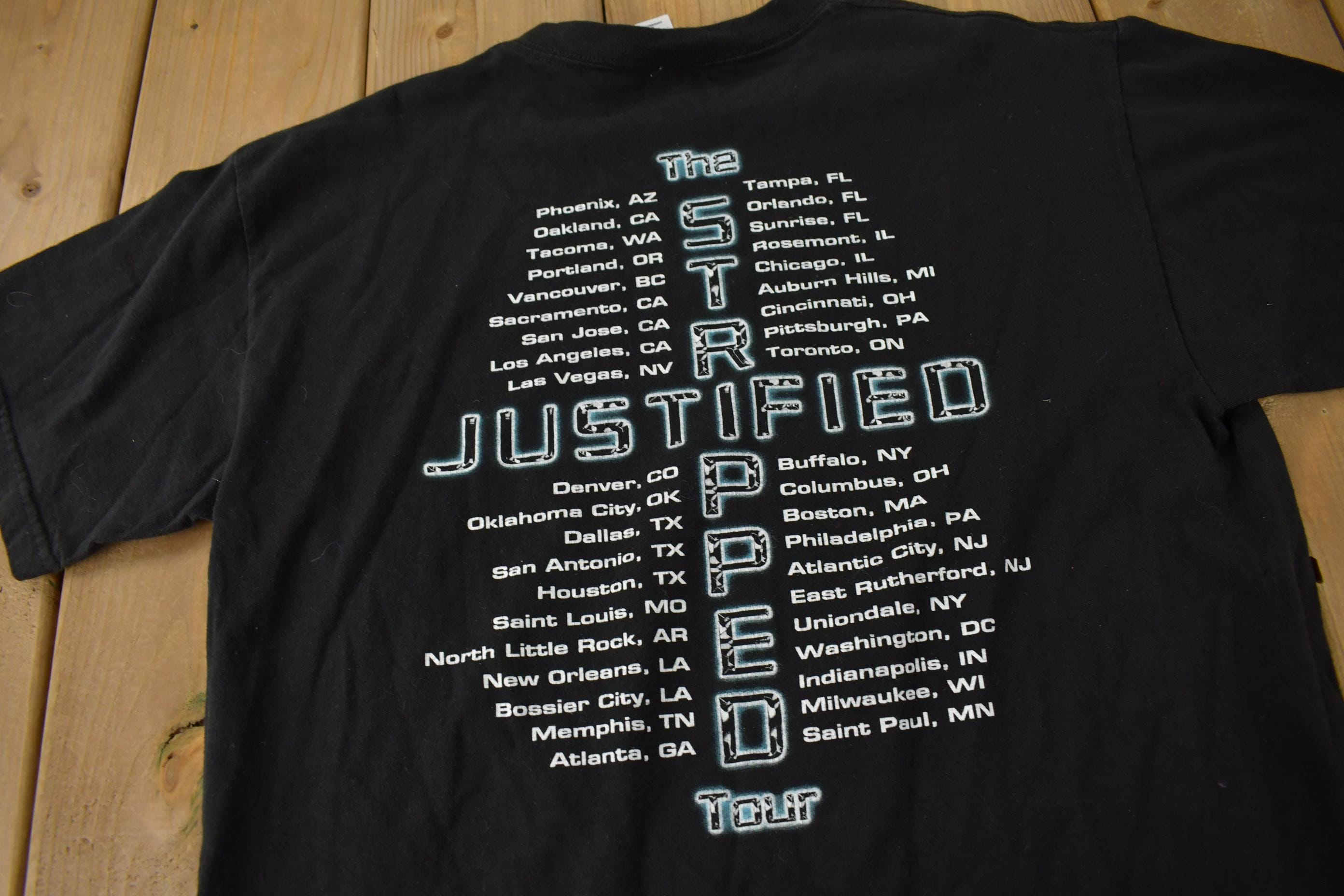 Vintage 2002 The Stripped Justified Justin Timberlake & Christina Aguilera Tour t Shirt Size M