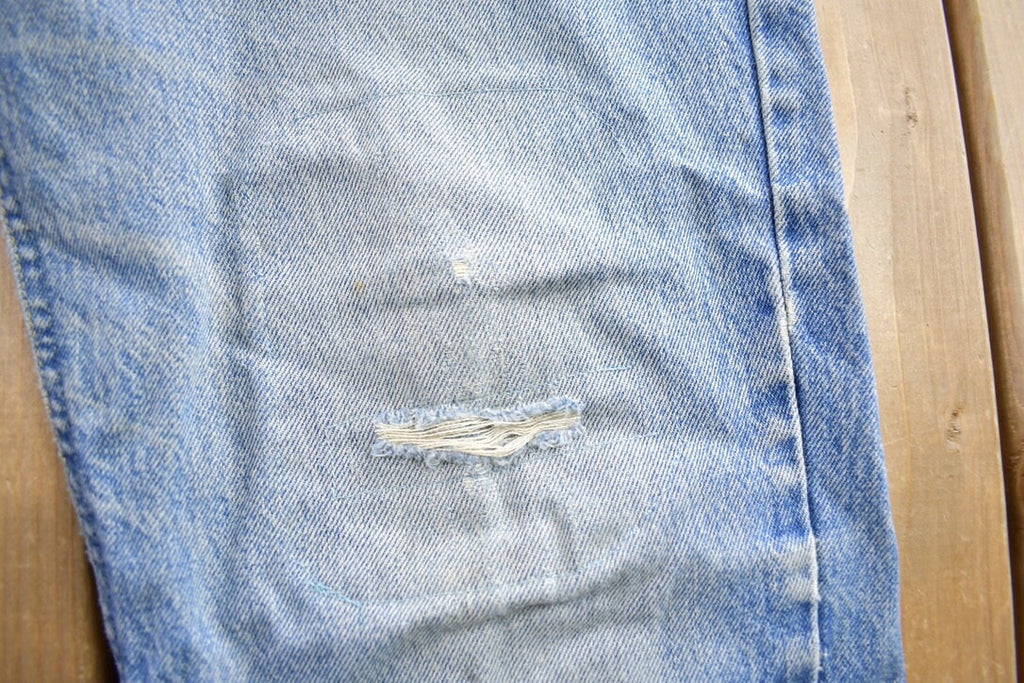 Vintage 1980s Distressed Lee Denim Jeans Made In USA Size 34x30