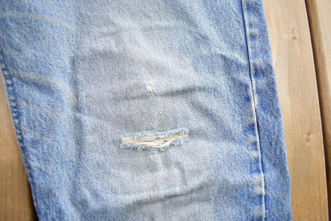 Vintage 1980s Distressed Lee Denim Jeans Made In USA Size 34x30